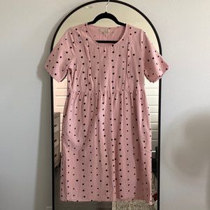 Pink Polka Dot Dress - Nursing Friendly